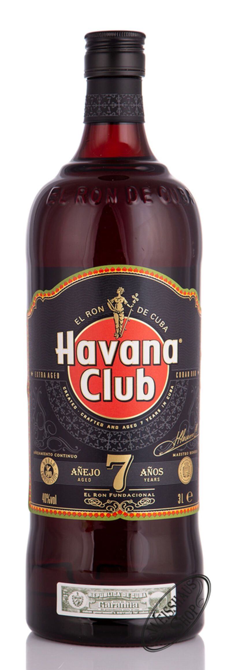 Havana Club Anejo 7 Anos Rum 40% vol. 3,0l Doppelmagnum