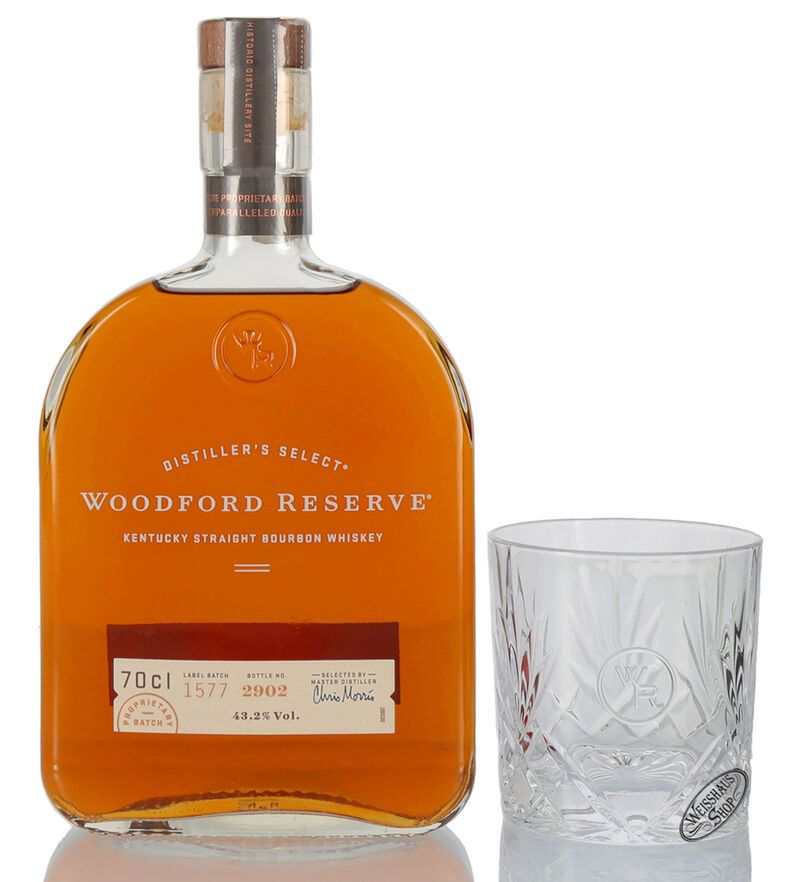 Woodford Reserve Distillers Select Bourbon Whiskey Geschenk-Set 43,2% vol. 0,70l