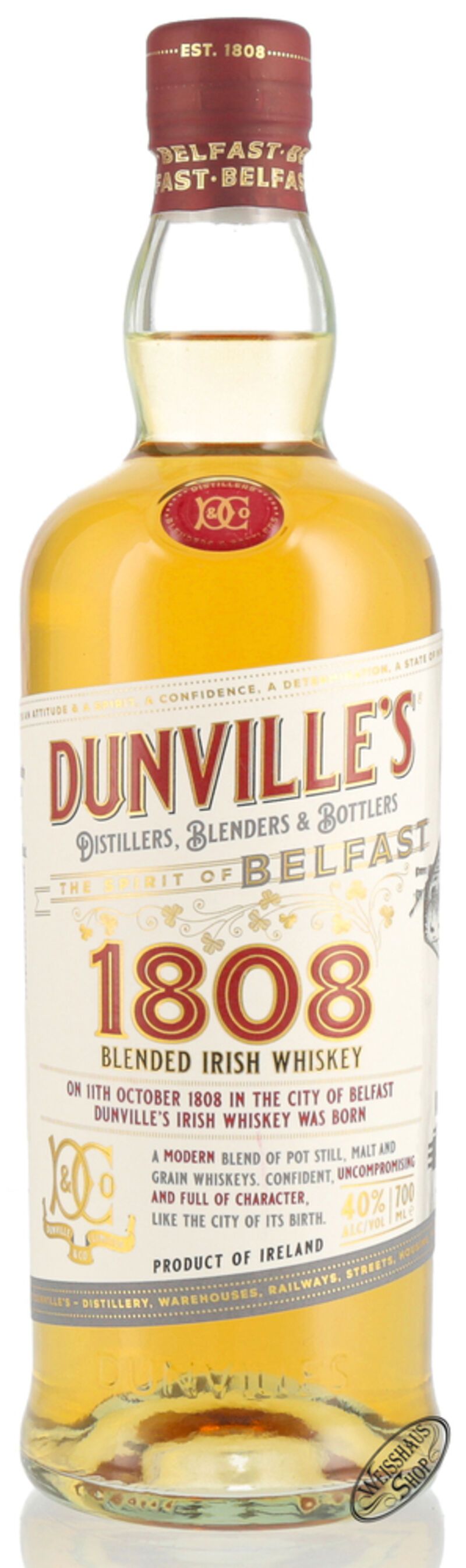 Dunville's 1808 Irish Whiskey 40% vol. 0,70l