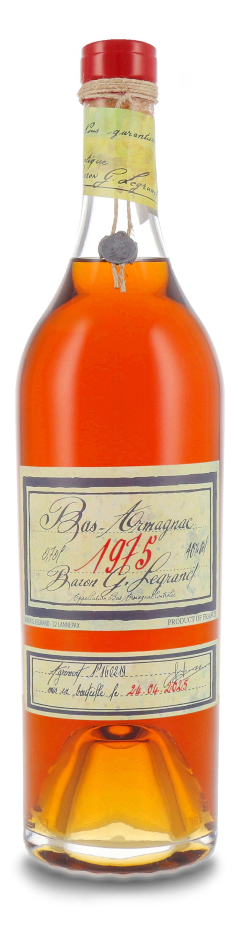 Lhéraud Baron Gaston Legrand 1975 Vieil Armagnac 40% vol. 0,70l B-Ware