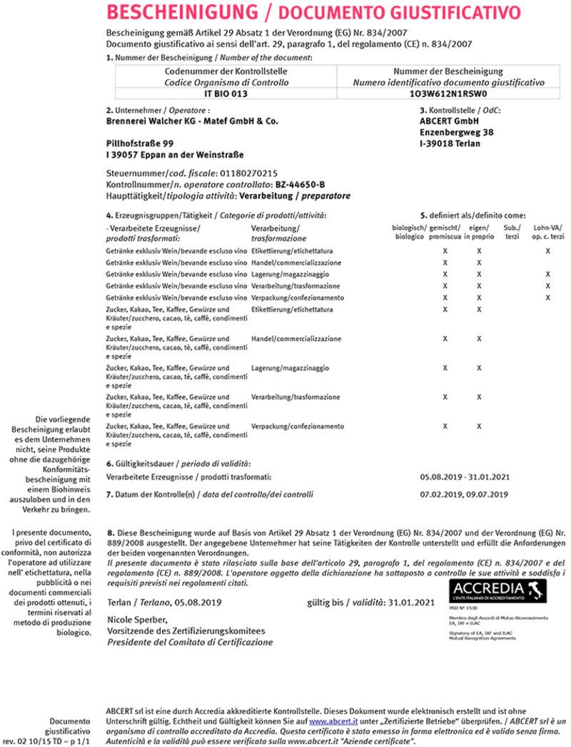 Walcher Arancello Blutorangenlikör 25% vol. 0,50l Walcher Arancello Blutorangenlikör 25% vol. 0,50l
