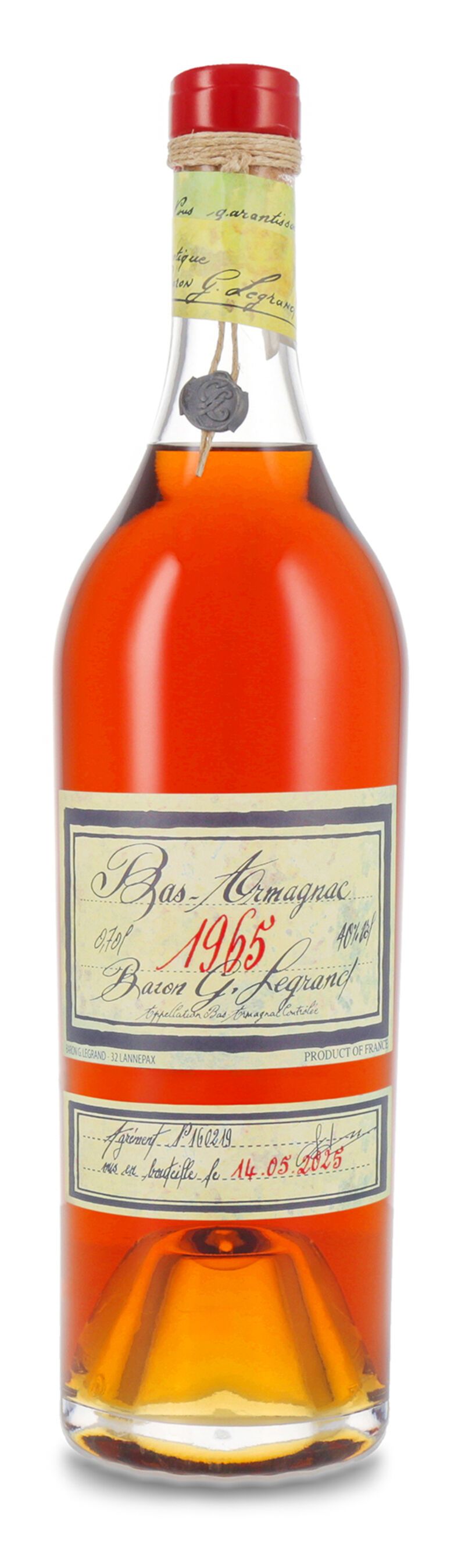 Lhéraud Baron Gaston Legrand 1965 Vieil Armagnac 40% vol. 0,70l Lhéraud Baron Gaston Legrand 1965 Vieil Armagnac 40% vol. 0,70l