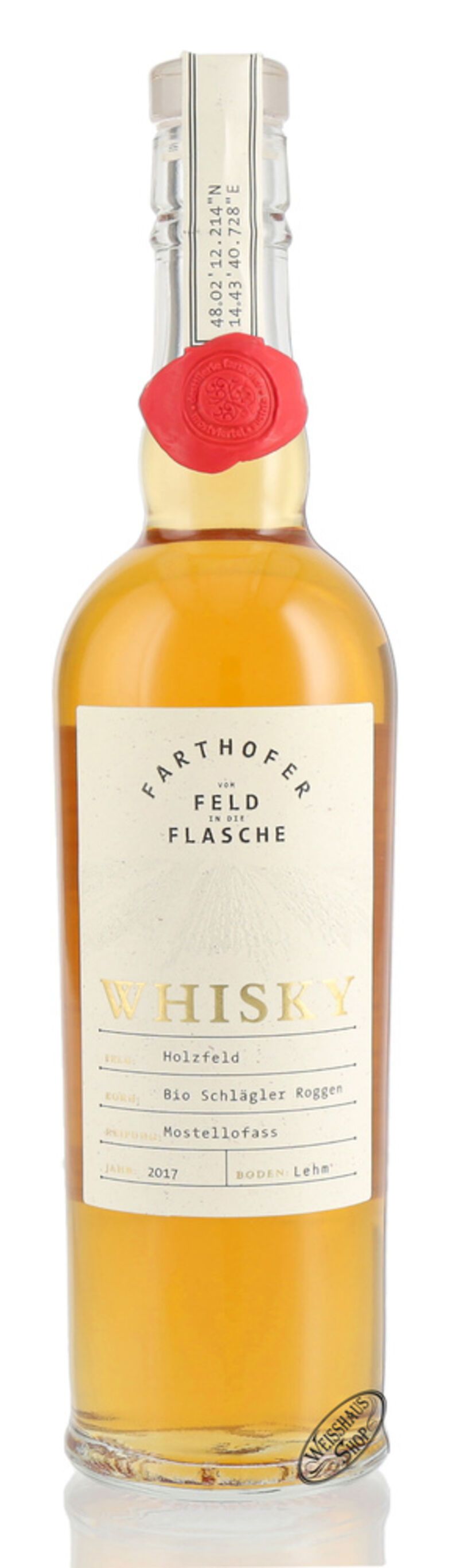Farthofer Schlägler Roggen Mostellofass 2017 Bio Single Grain Whisky 55% vol. 0,50l