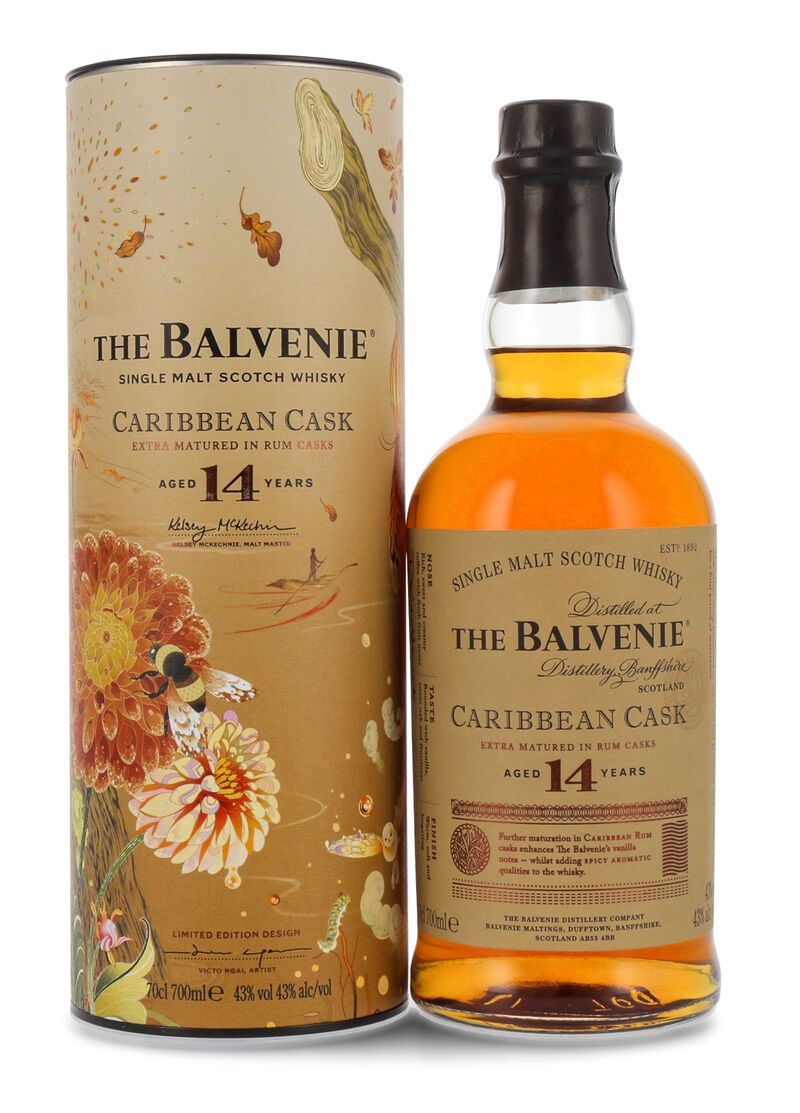 The Balvenie 14 YO Caribbean Cask Victo Ngai Limited Edition Whisky 43% vol. 0,70l