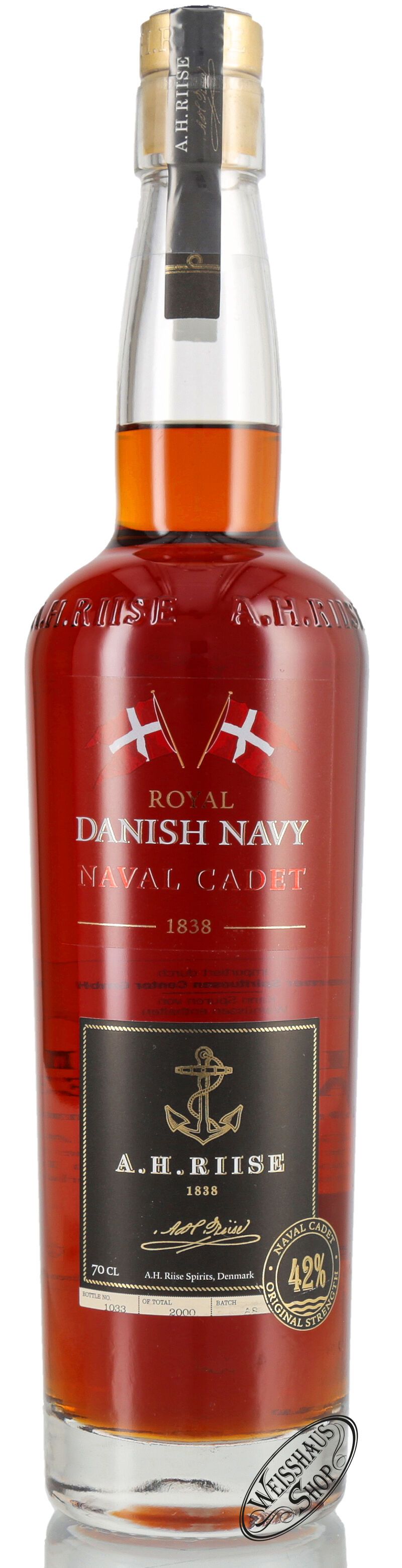 A.H. Riise Royal Danish Navy Naval Cadet 42% vol. 0,70l A.H. Riise Royal Danish Navy Naval Cadet 42% vol. 0,70l