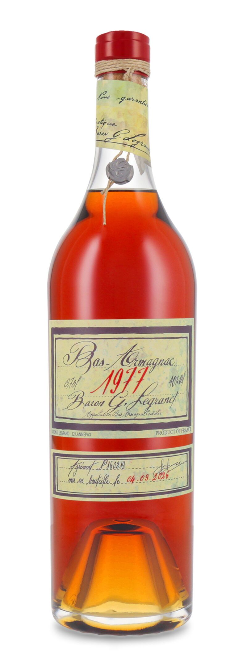 Lhéraud Baron Gaston Legrand 1977 Bas Armagnac 40% vol. 0,70l