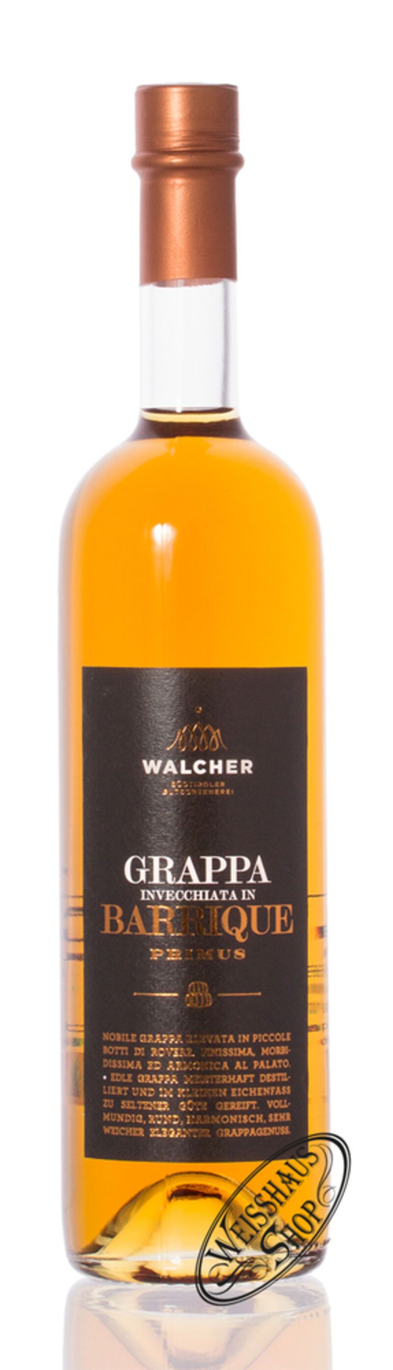 Walcher Grappa Barrique Primus 40% vol. 0,70l