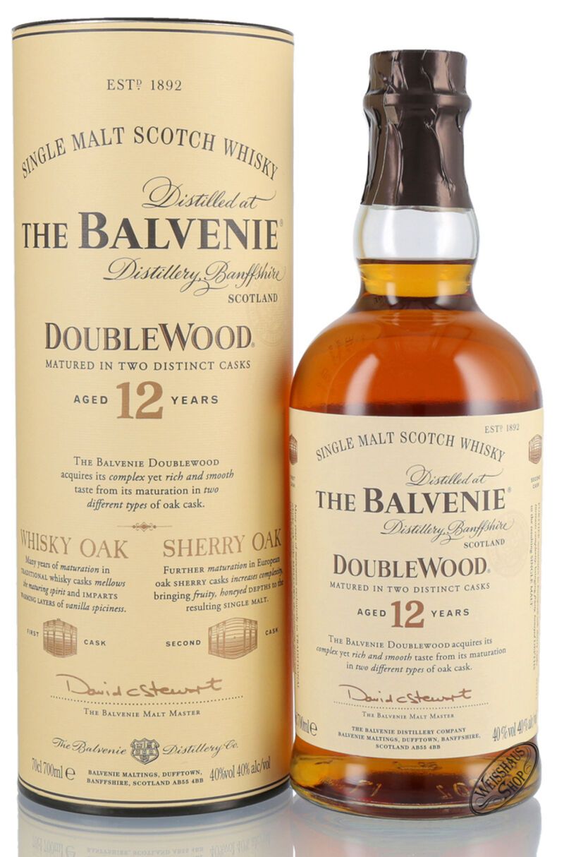 The Balvenie 12 YO Double Wood Single Malt Whisky 40% vol. 0,70l The Balvenie 12 YO Double Wood Single Malt Whisky 40% vol. 0,70l