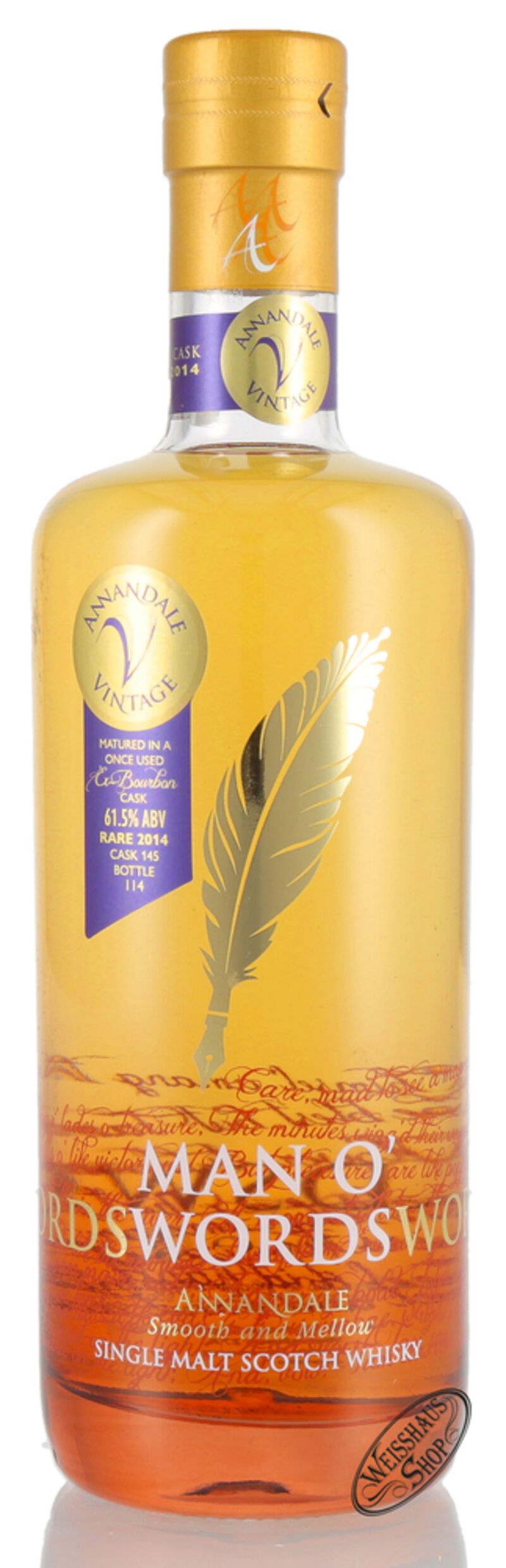 Annandale Man o' Words Rare Vintage 2014 ex-Bourbon Whisky 61,5% vol. 0,70l