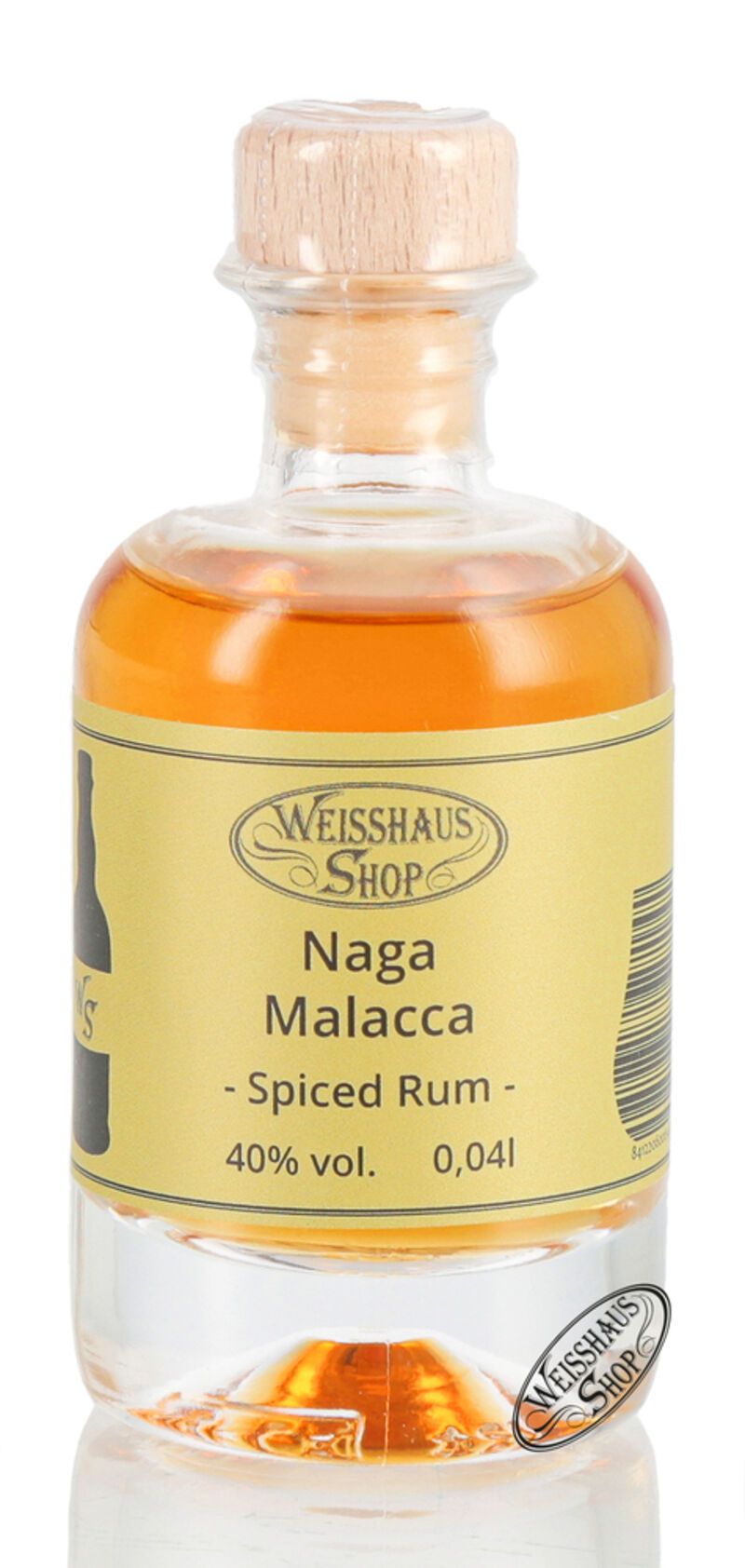 Naga Malacca Spiced Rum 40% vol. 0,04l Weisshaus Sample Naga Malacca Spiced Rum 40% vol. 0,04l Weisshaus Sample