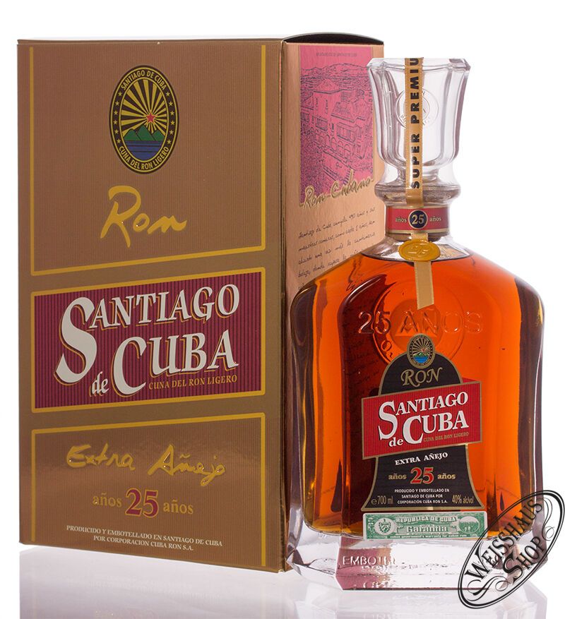 Santiago de Cuba Extra Anejo 25 YO Rum 40% vol. 0,70l