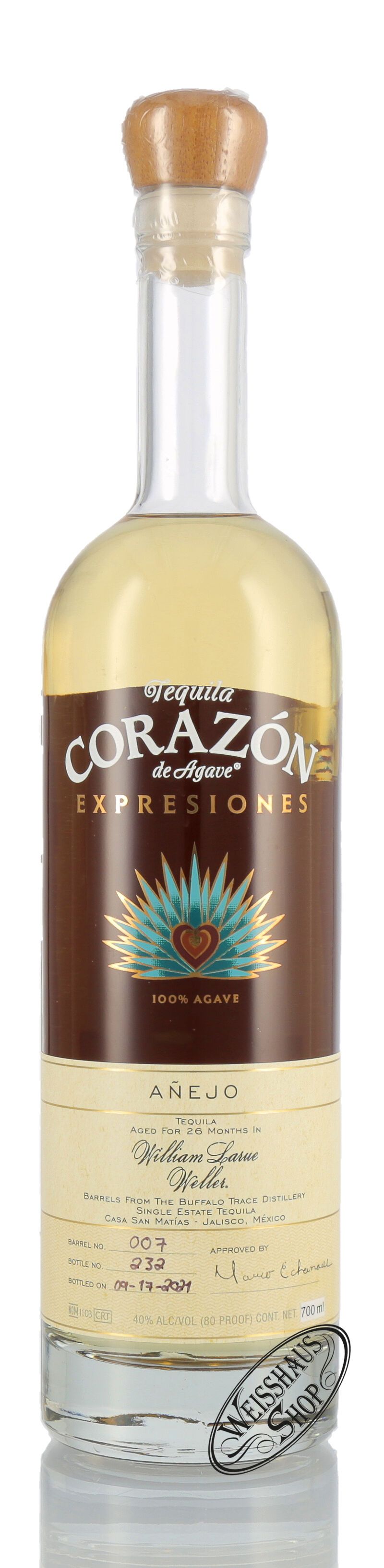 Corazon Expresiones William Larue Weller Anejo Tequila 40% vol. 0,70l Corazon Expresiones William Larue Weller Anejo Tequila 40% vol. 0,70l