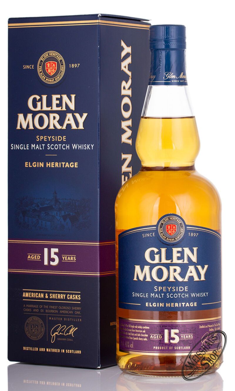 Glen Moray 15 YO Whisky 40% vol. 0,70l