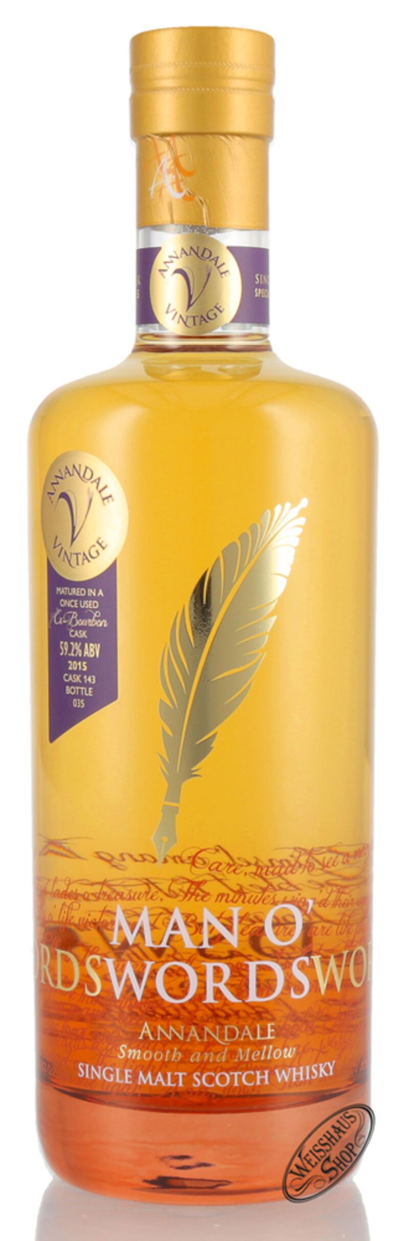 Annandale Man o' Words Vintage 2015 ex-Bourbon Whisky 59,2% vol. 0,70l Annandale Man o' Words Vintage 2015 ex-Bourbon Whisky 59,2% vol. 0,70l