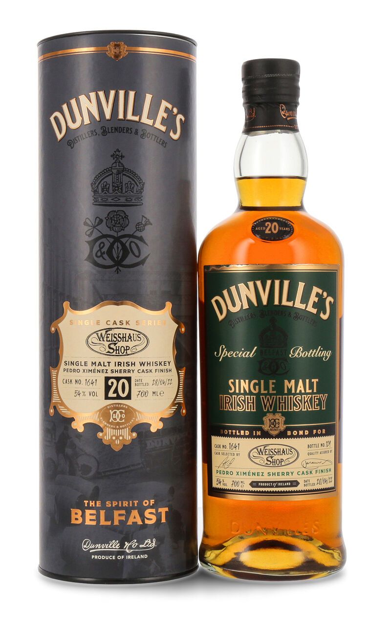 Dunville's 20 YO Irish PX Single Cask 1641 Whiskey 54% vol. 0,70l