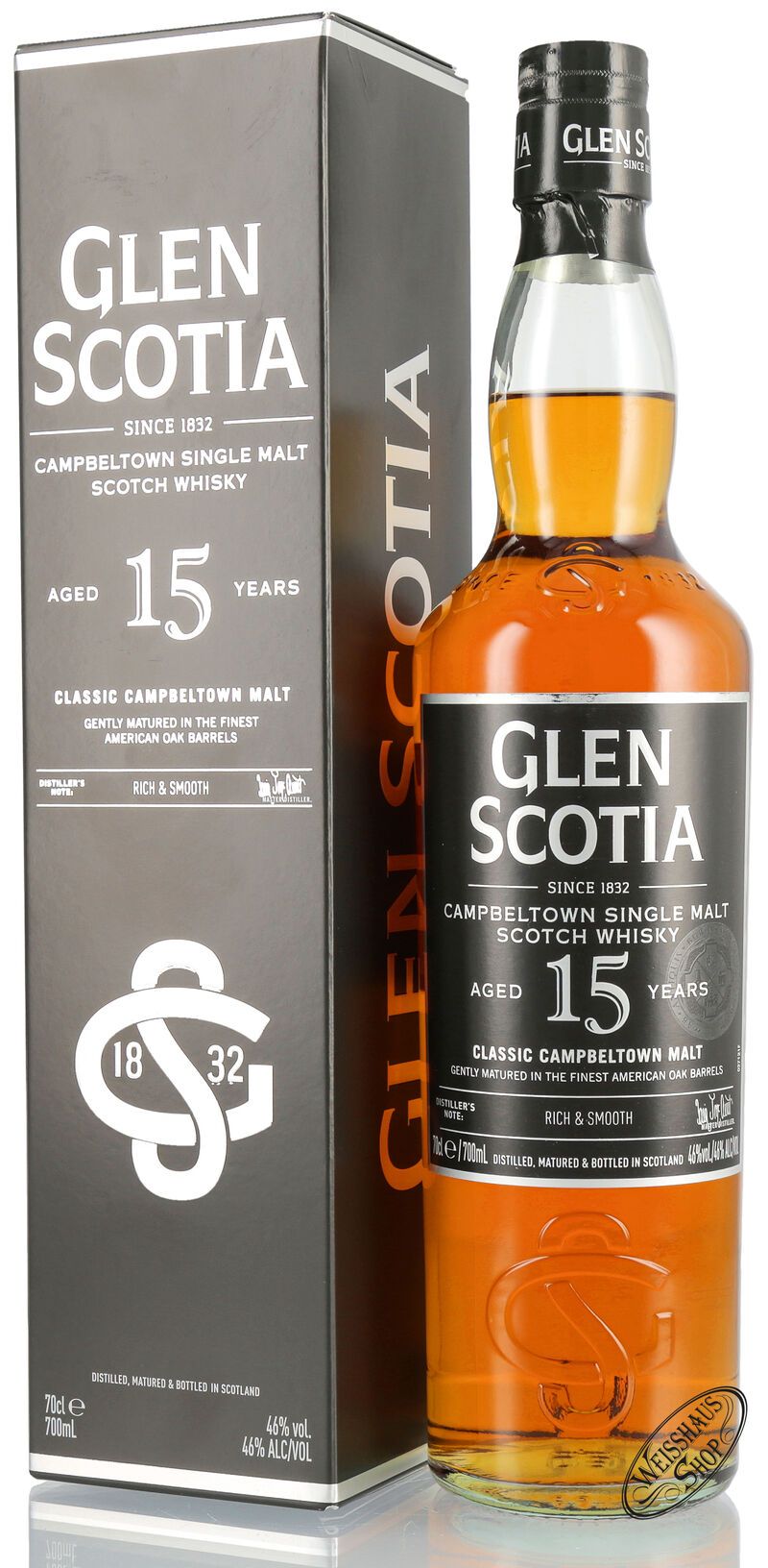Glen Scotia 15 YO Single Malt Whisky 46% Vol. 0,70l Glen Scotia 15 YO Single Malt Whisky 46% Vol. 0,70l