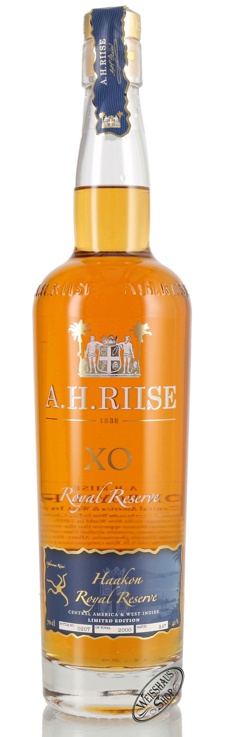 A.H. Riise XO Kong Haakon Royal Reserve 42% vol. 0,70l A.H. Riise XO Kong Haakon Royal Reserve 42% vol. 0,70l