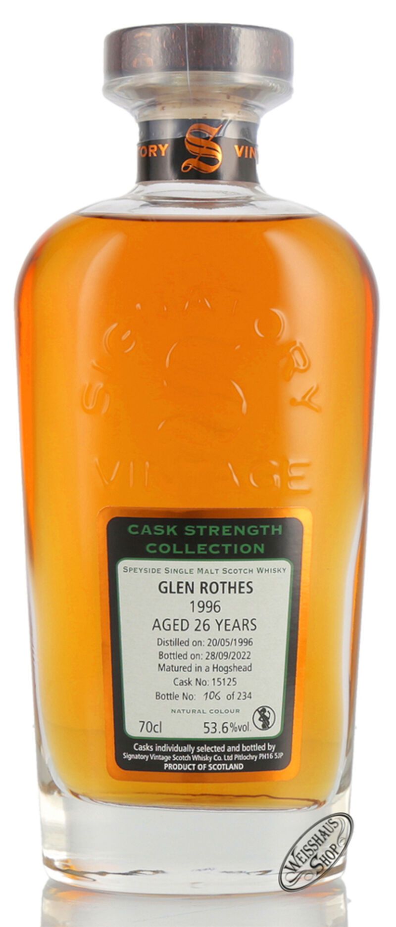 The Glenrothes Vintage 1996 Signatory Whisky 53,6% vol. 0,70l