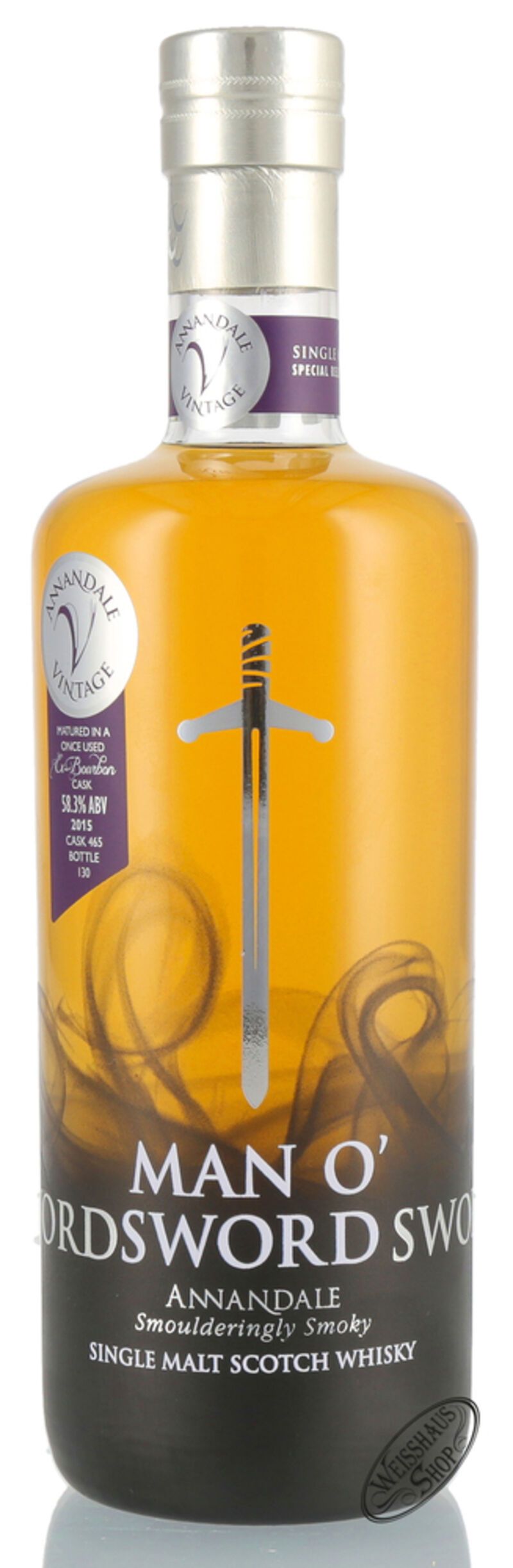Annandale Man o' Sword Vintage 2015 ex-Bourbon Whisky 58,3% vol. 0,70l Annandale Man o' Sword Vintage 2015 ex-Bourbon Whisky 58,3% vol. 0,70l