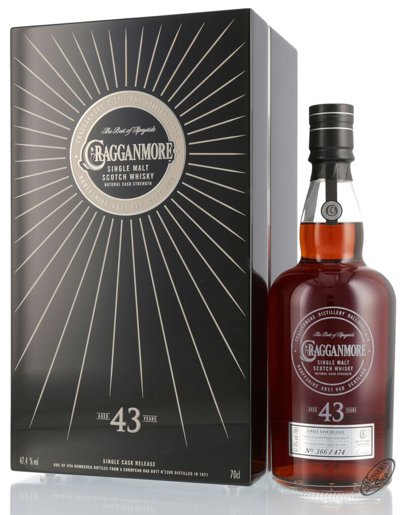 Cragganmore 43 YO Whisky 47,4% vol. 0,70l Cragganmore 43 YO Whisky 47,4% vol. 0,70l