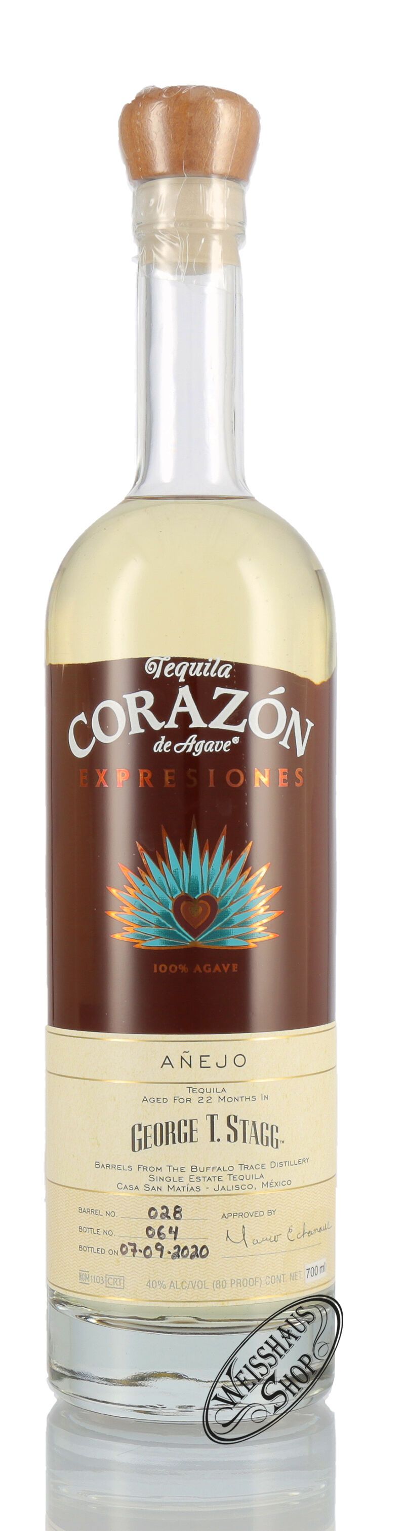 Corazon Expresiones George T. Stagg Anejo Tequila 40% vol. 0,70l Corazon Expresiones George T. Stagg Anejo Tequila 40% vol. 0,70l