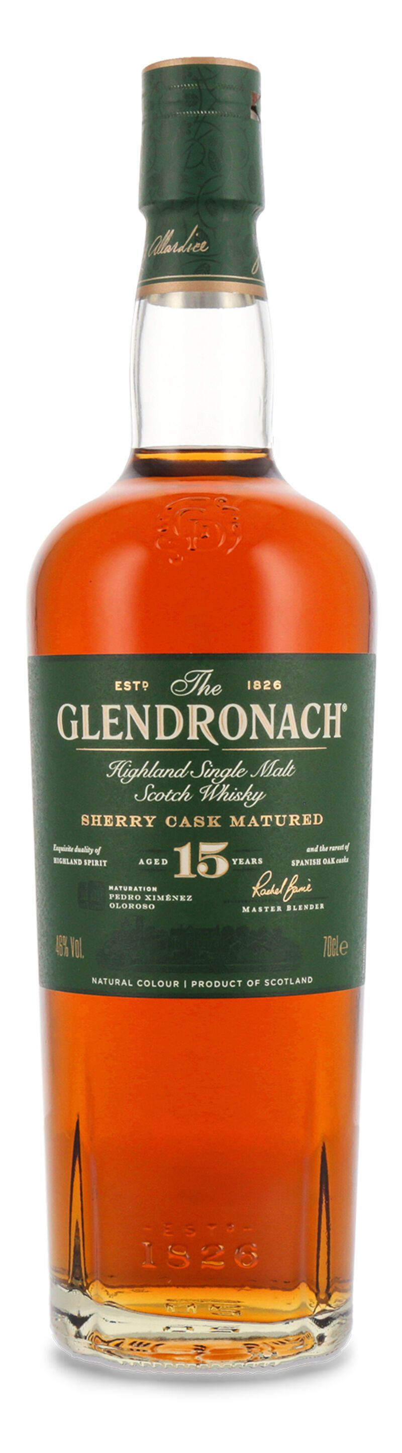 Glendronach 15 YO Sherry Cask Matured Whisky 46% vol. 0,70l Glendronach 15 YO Sherry Cask Matured Whisky 46% vol. 0,70l