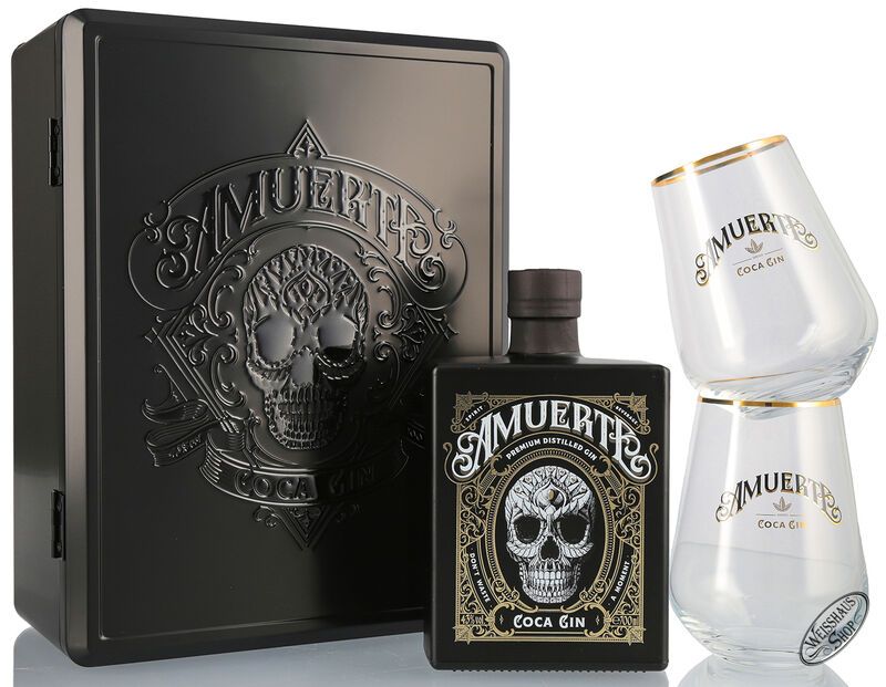 Amuerte Gin Black Edition Geschenk-Set 43% vol. 0,70l Amuerte Gin Black Edition Geschenk-Set 43% vol. 0,70l