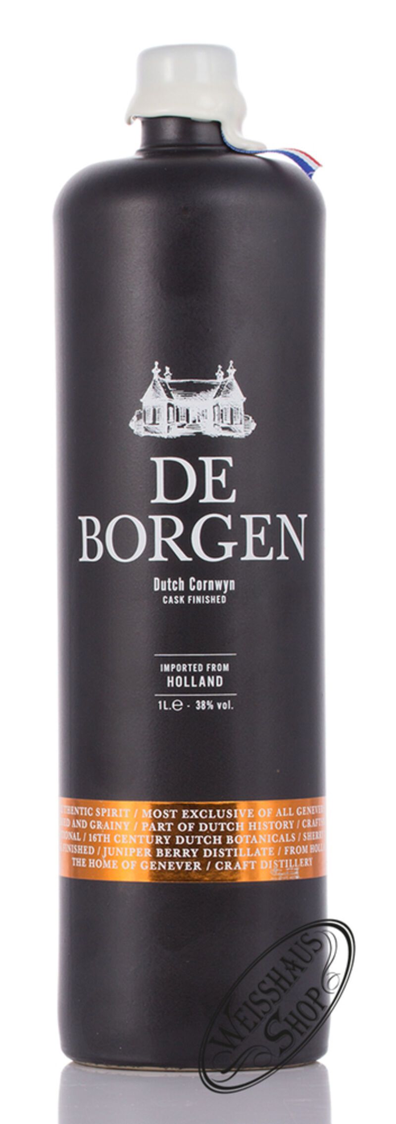 De Borgen Dutch Cornwyn Cask Finished Gin 38% vol. 1,0l De Borgen Dutch Cornwyn Cask Finished Gin 38% vol. 1,0l