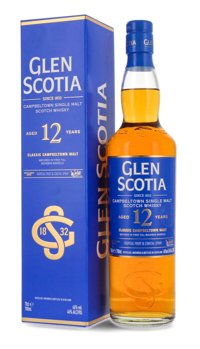 Glen Scotia 12 YO First Fill Bourbon Cask Single Malt Scotch Whisky 46% Vol. 0,70l