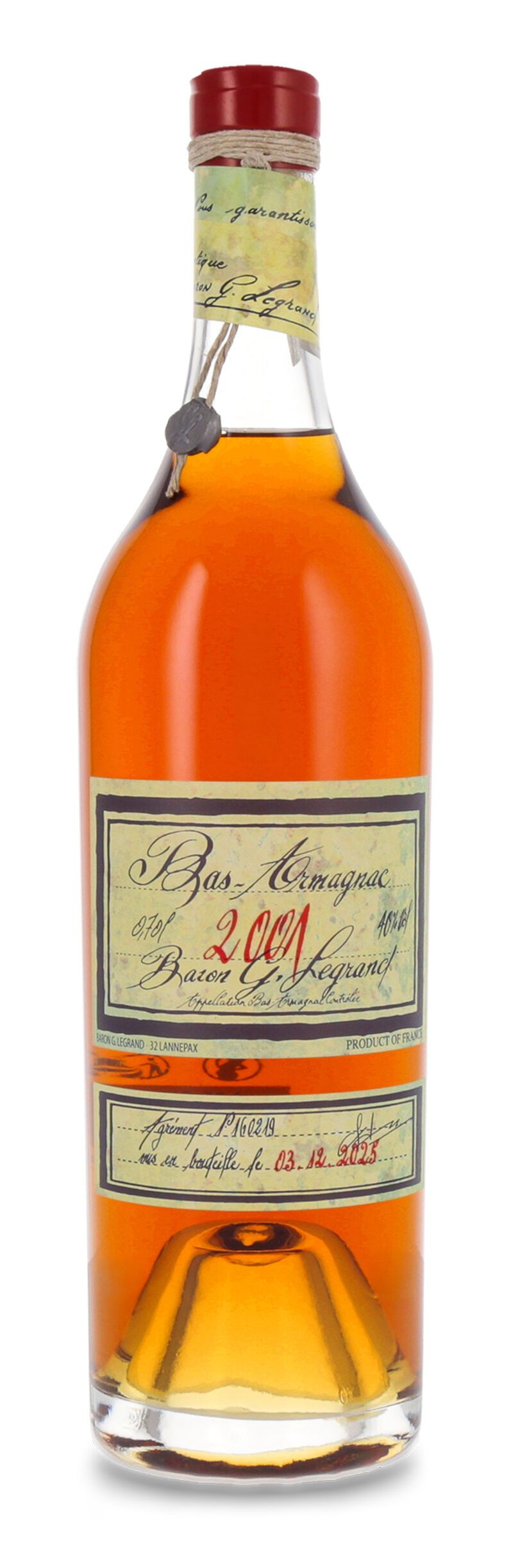 Lhéraud Baron Gaston Legrand 2001 Bas Armagnac 40% vol. 0,70l