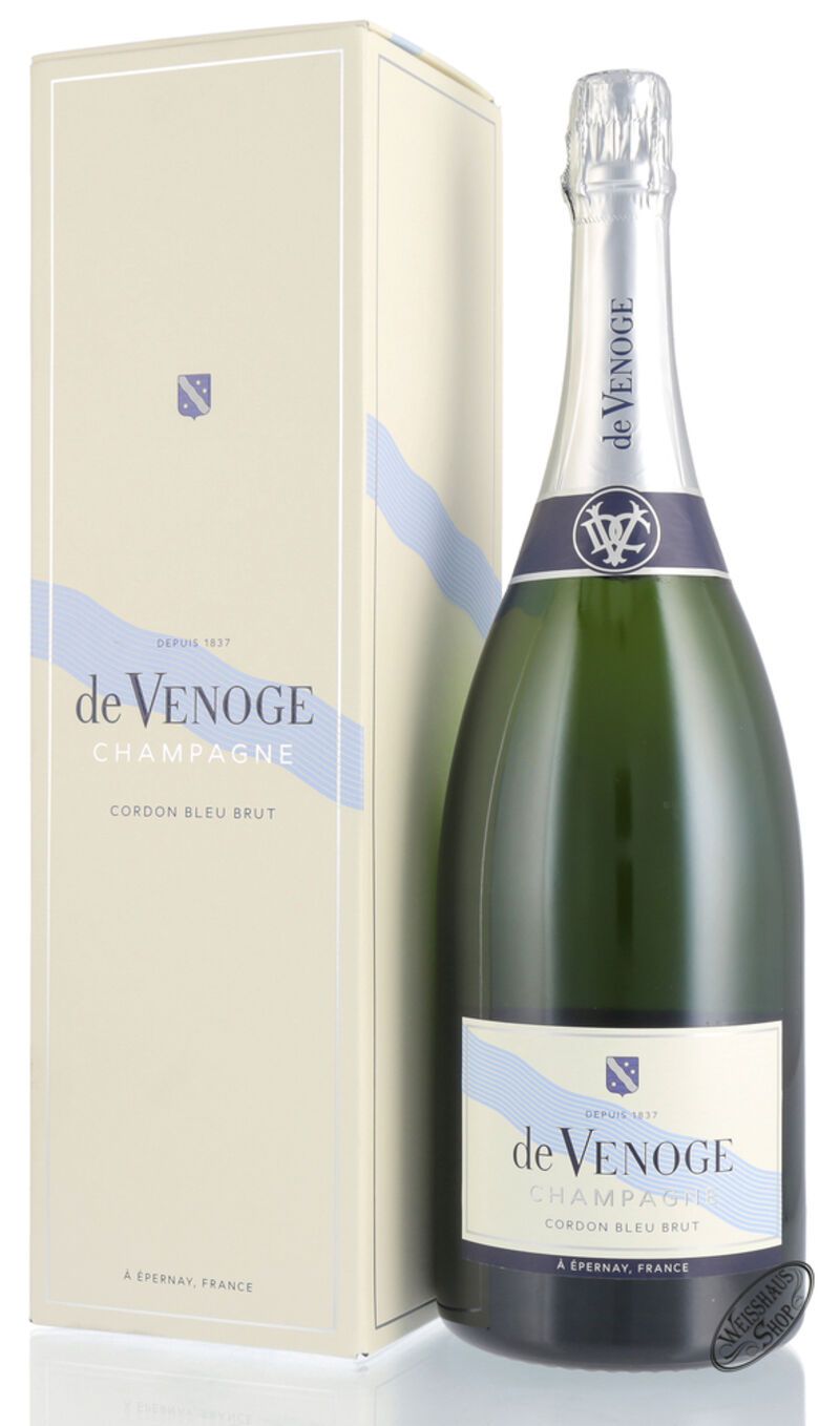 De Venoge Champagner Cordon Bleu Brut 12% vol. 1,50l Magnum Geschenkkarton De Venoge Champagner Cordon Bleu Brut 12% vol. 1,50l Magnum Geschenkkarton