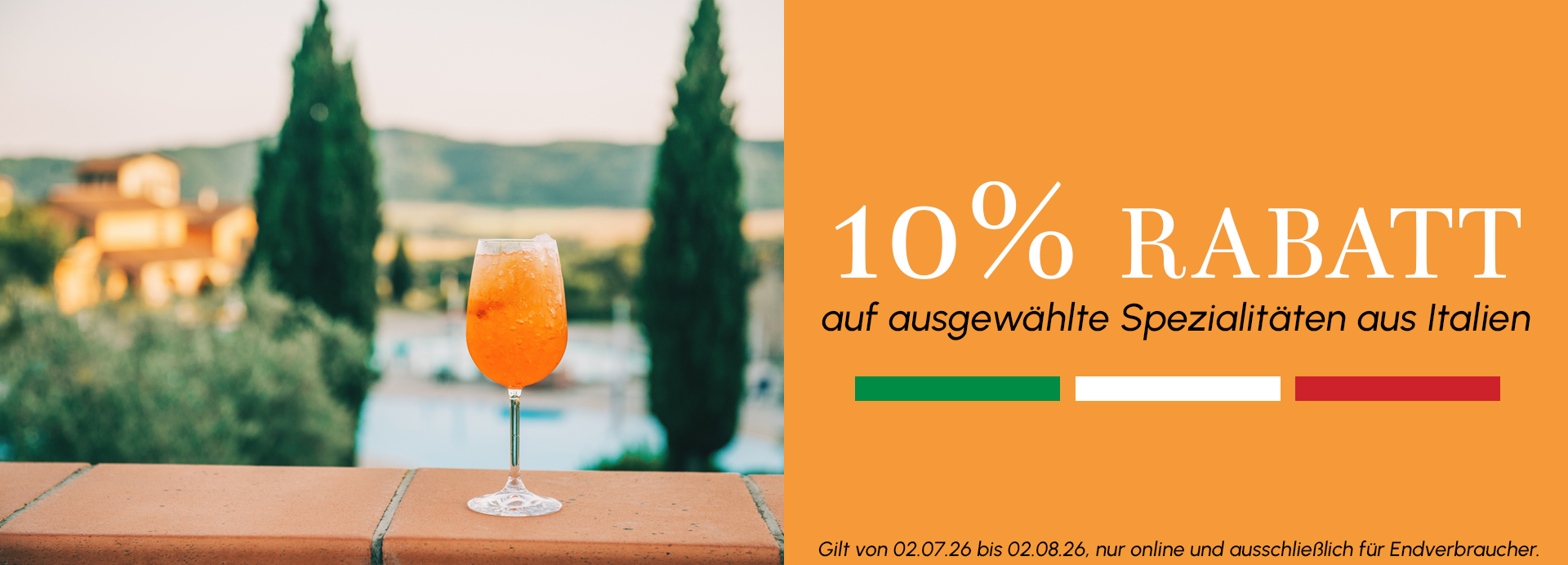 10% Rabatt auf ausgewählte Spirituosen aus Italien