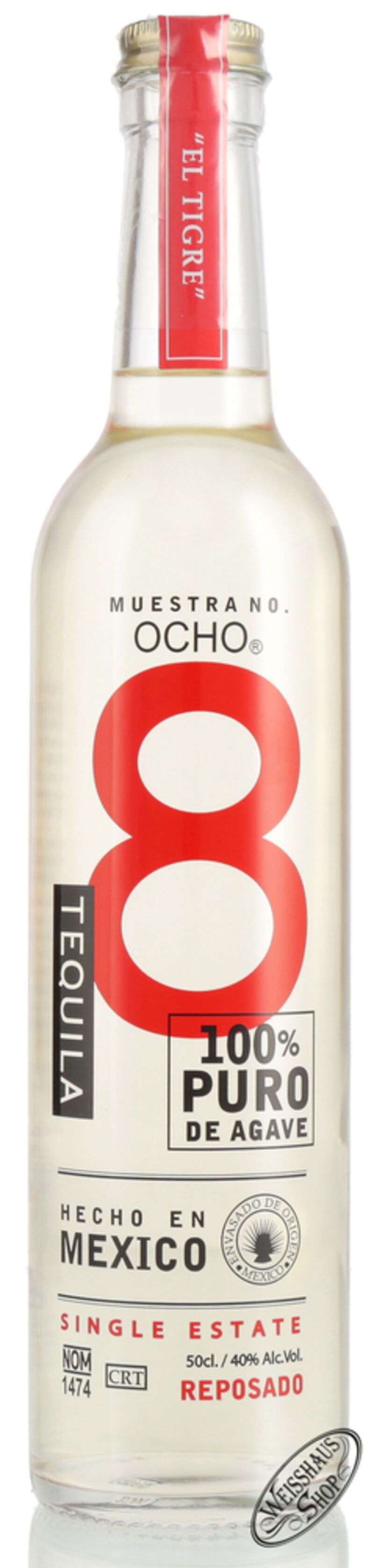 OCHO Reposado Tequila 40% vol. 0,50l OCHO Reposado Tequila 40% vol. 0,50l