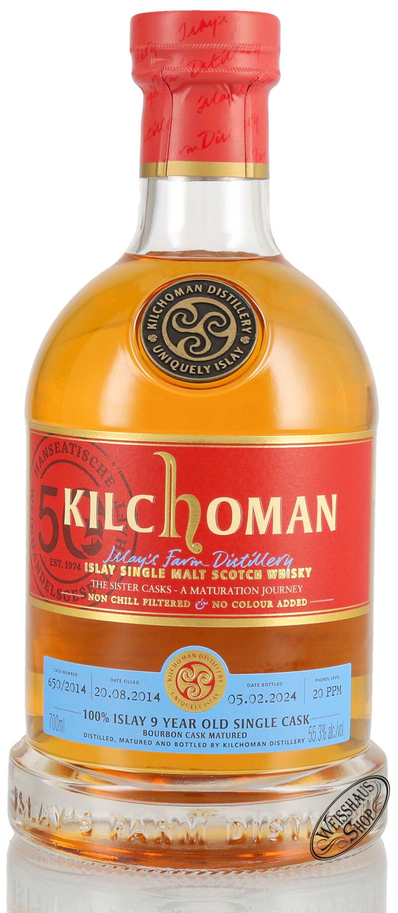 Kilchoman Vintage 2014 Bourbon Cask Islay Whisky 55,3% vol. 0,70l Kilchoman Vintage 2014 Bourbon Cask Islay Whisky 55,3% vol. 0,70l