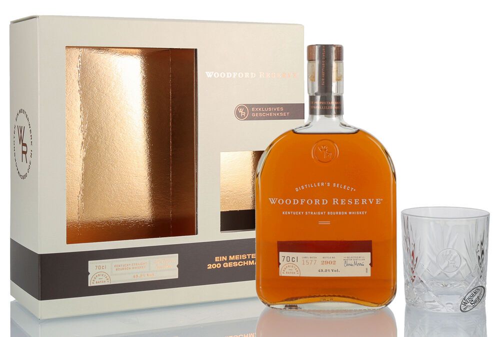 Woodford Reserve Distillers Select Bourbon Whiskey Geschenk-Set 43,2% vol. 0,70l