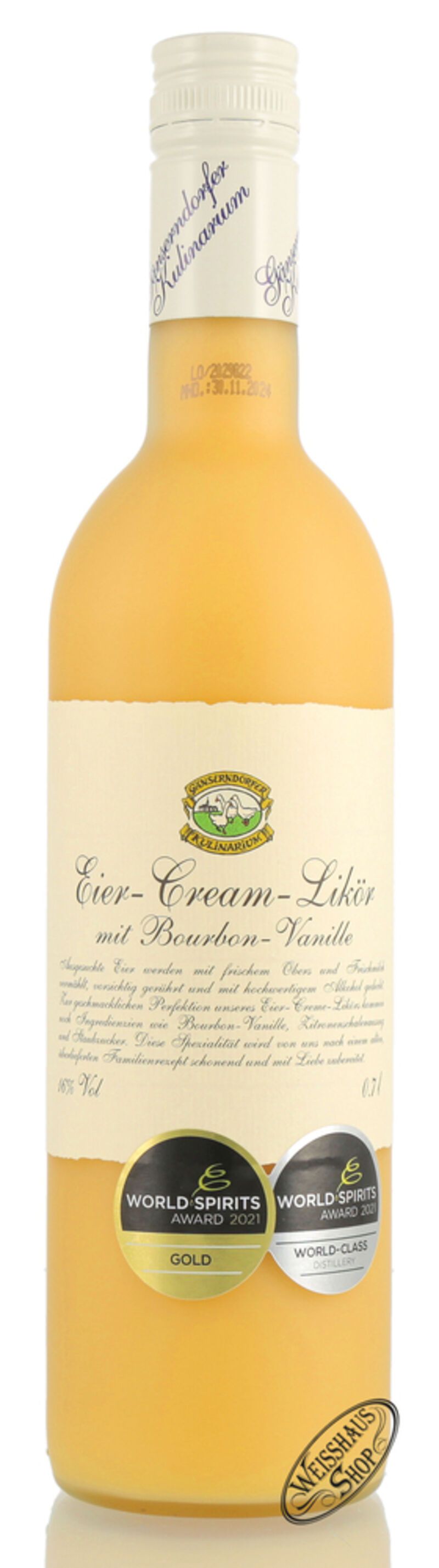 Auersthaler Eier Cream Likör mit Bourbon Vanille 16% vol. 0,70l Auersthaler Eier Cream Likör mit Bourbon Vanille 16% vol. 0,70l