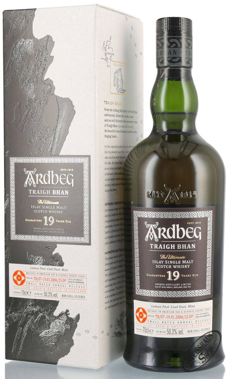 Ardbeg 19 YO Traigh Bhan Batch 7 Islay Whisky 50,3% vol. 0,70l Ardbeg 19 YO Traigh Bhan Batch 7 Islay Whisky 50,3% vol. 0,70l