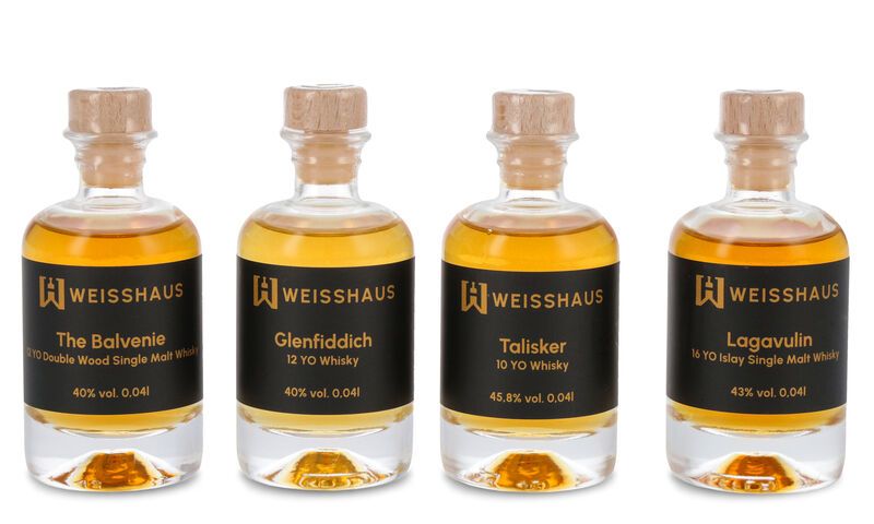 Taste and Match - Eure Whisky-Favoriten 4 x 0,04l Weisshaus Sample Set