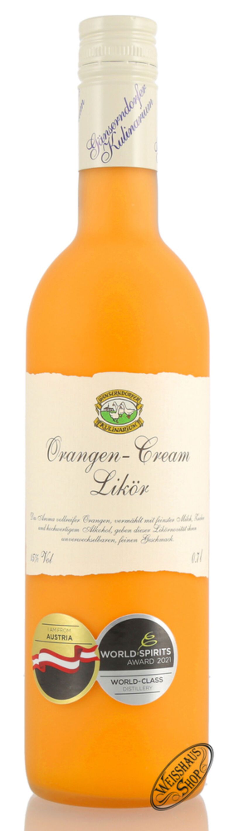 Auersthaler Orangen Cream Likör 15% vol. 0,70l Auersthaler Orangen Cream Likör 15% vol. 0,70l