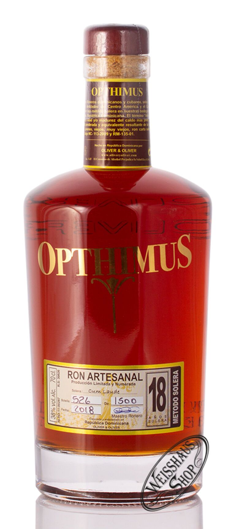 Opthimus 18 YO Rum 38% vol. 0,70l
