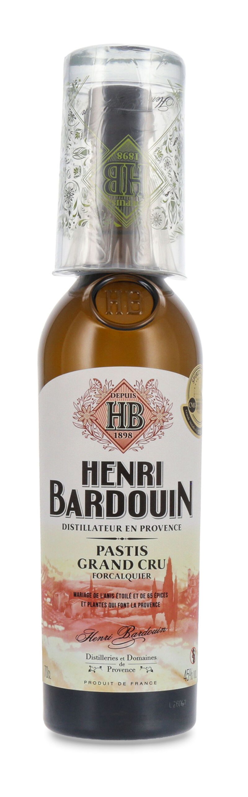 Henri Bardouin Pastis Geschenk-Set mit einem Glas 45% vol. 0,70l