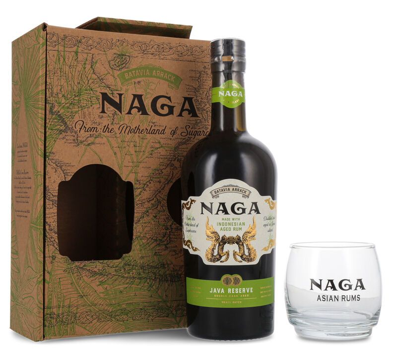Naga Java Reserve Indonesian Arrack Geschenk-Set 40% vol. 0,70l