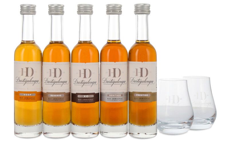 Dartigalongue Armagnac Geschenk-Set Experiences 42% vol. 5 x 0,10l