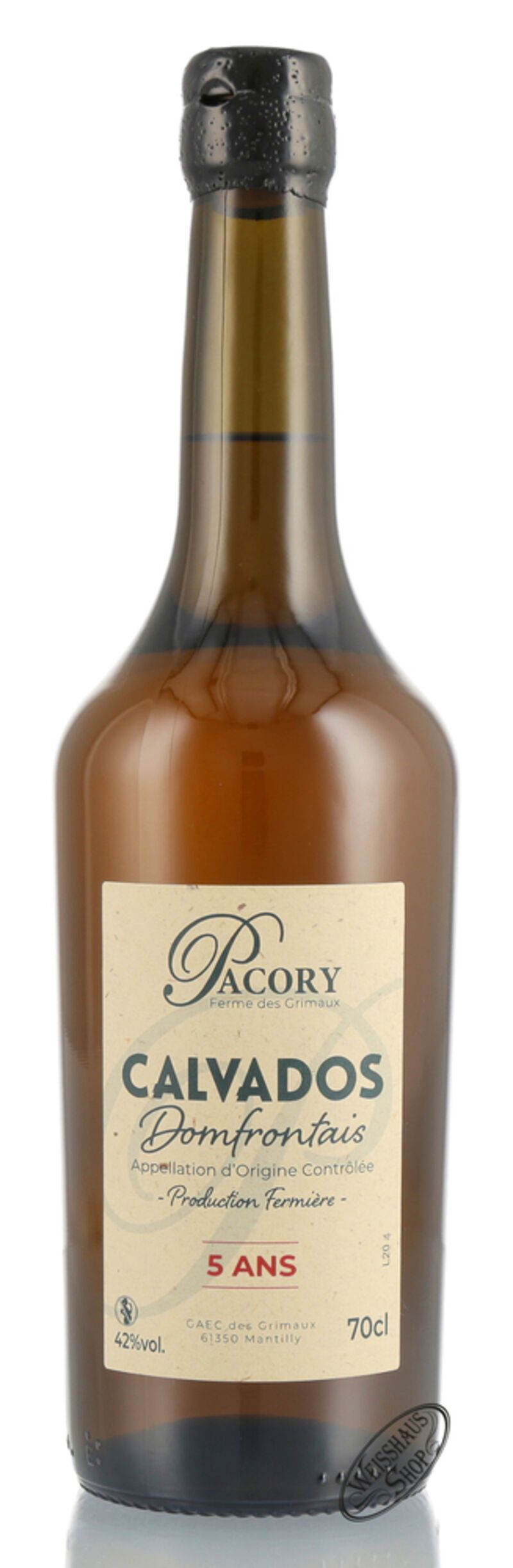 Pacory Domfrontais Calvados 5 ans 42% vol. 0,70l Pacory Domfrontais Calvados 5 ans 42% vol. 0,70l