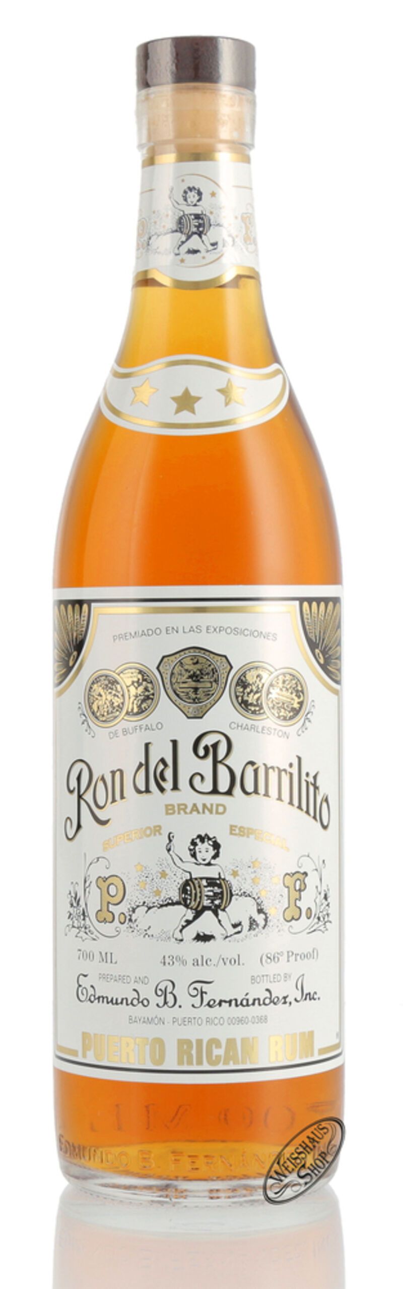 Ron del Barrilito Three Stars Rum 43% vol. 0,70l