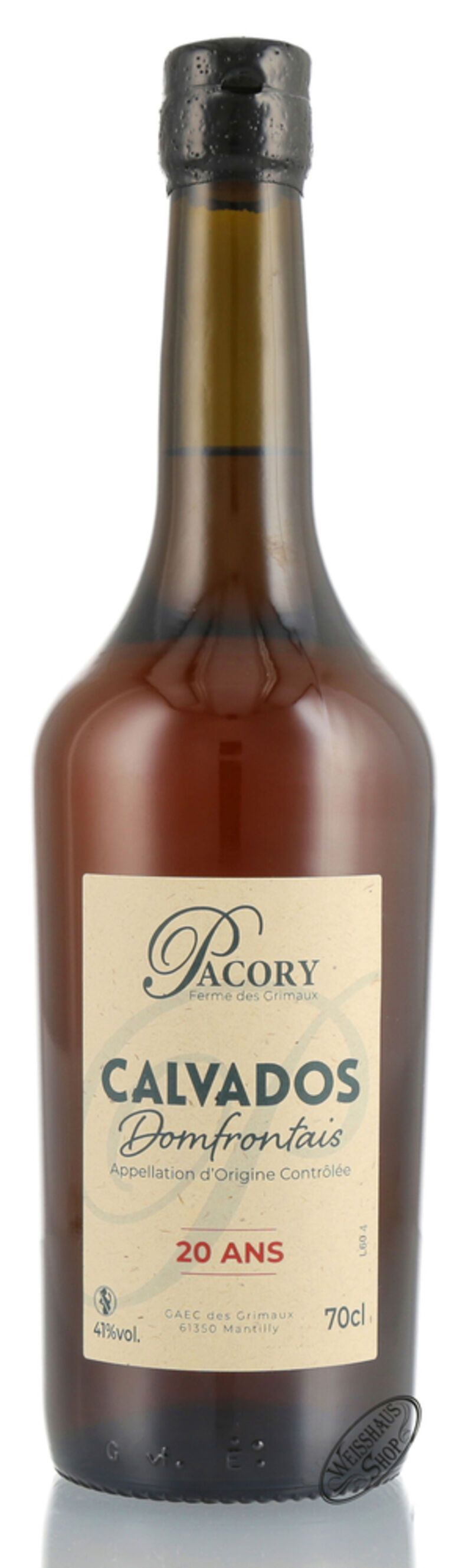 Pacory Domfrontais Calvados 20 ans 41% vol. 0,70l Pacory Domfrontais Calvados 20 ans 41% vol. 0,70l