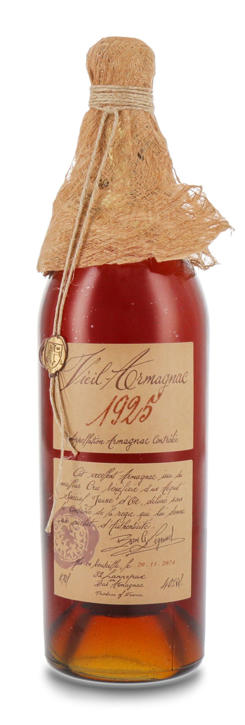 Lhéraud Baron Gaston Legrand 1925 Vieil Armagnac 40% vol. 0,70l Lhéraud Baron Gaston Legrand 1925 Vieil Armagnac 40% vol. 0,70l