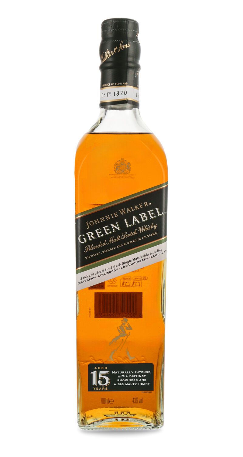 Johnnie Walker 15 YO Green Label Whisky 43% vol. 0,70l B-Ware