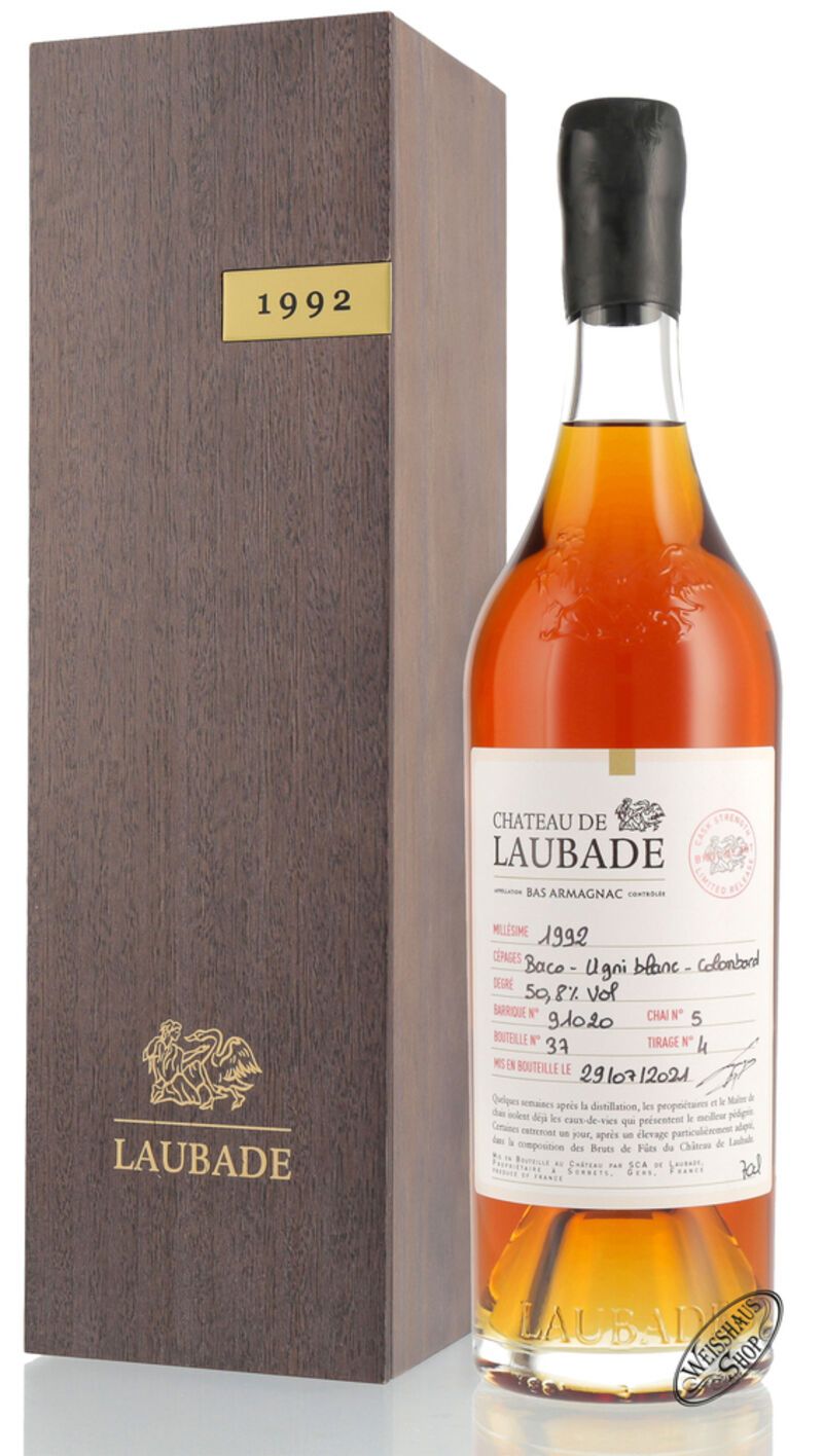 Chateau Laubade Brut de Fut 1992 Armagnac 50,8% vol. 0,70l Chateau Laubade Brut de Fut 1992 Armagnac 50,8% vol. 0,70l
