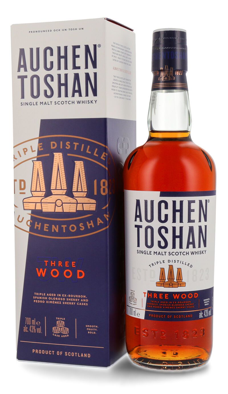 Auchentoshan Three Wood Single Malt Whisky 43% vol. 0,70l
